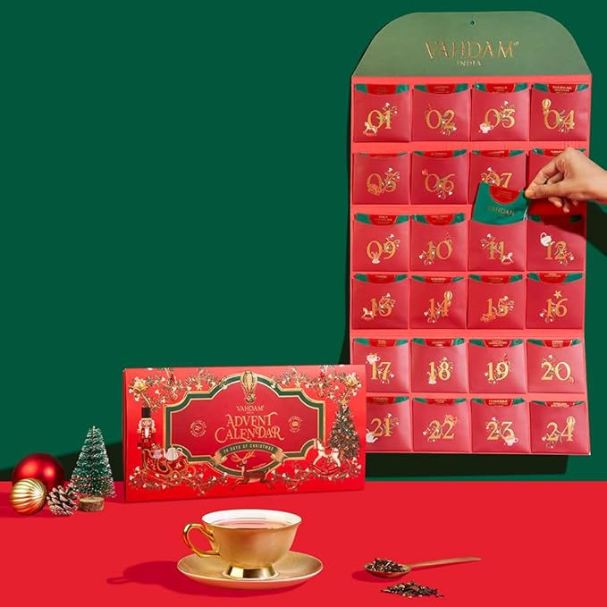 Vahdam 24 Days of Tea Advent Calendar - Variety Red
