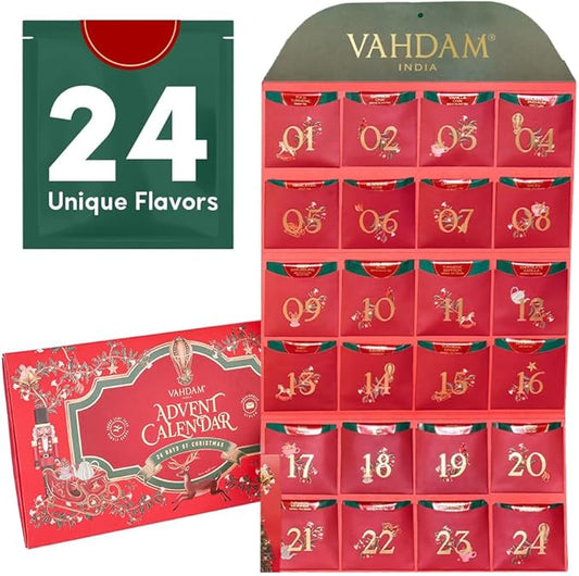 Vahdam 24 Days of Tea Advent Calendar - Variety Red