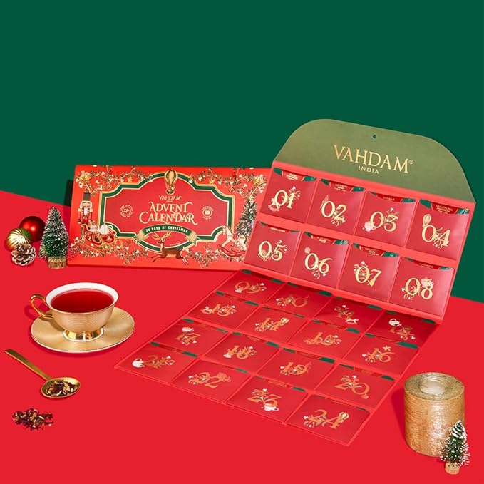 Vahdam 24 Days of Tea Advent Calendar - Variety Red