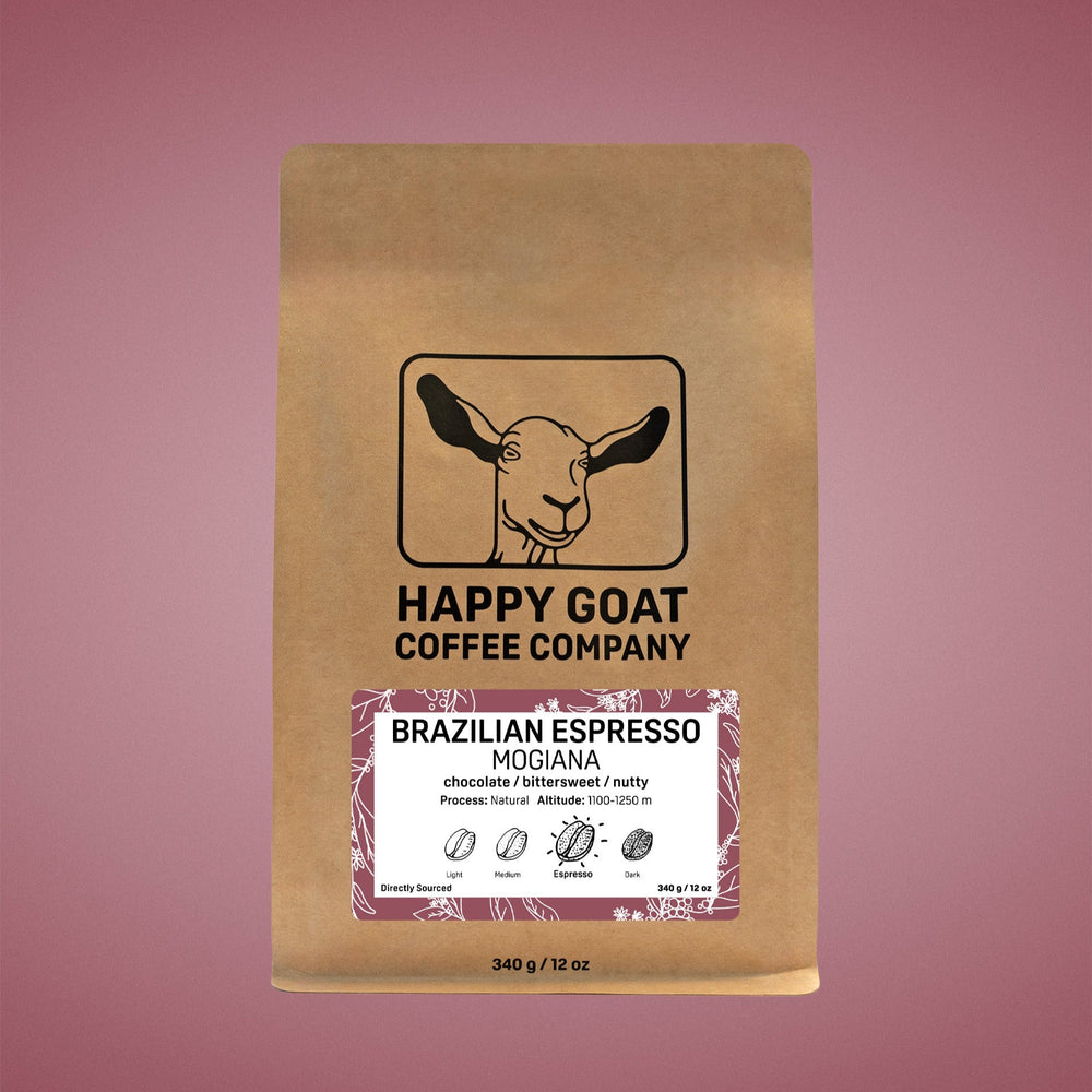Happy Goat Coffee Company WB Brazil Mogiana Espresso 12oz (340g)
