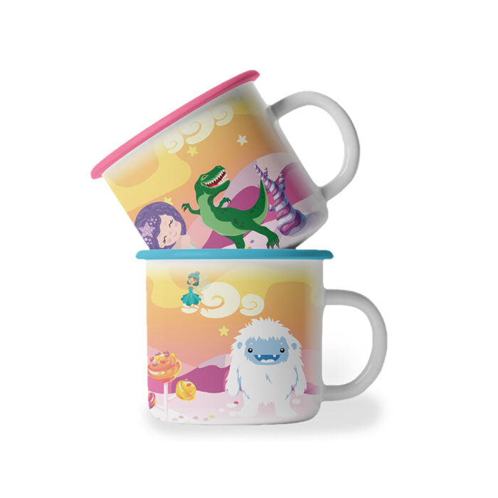 Gourmet du Village - 2 Mug Set - Whimsical (Unicorn & Yeti) - Kid Sized