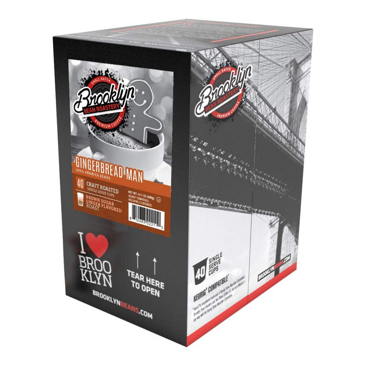 Brooklyn Bean Coffee Gingerbread Man 40 CT