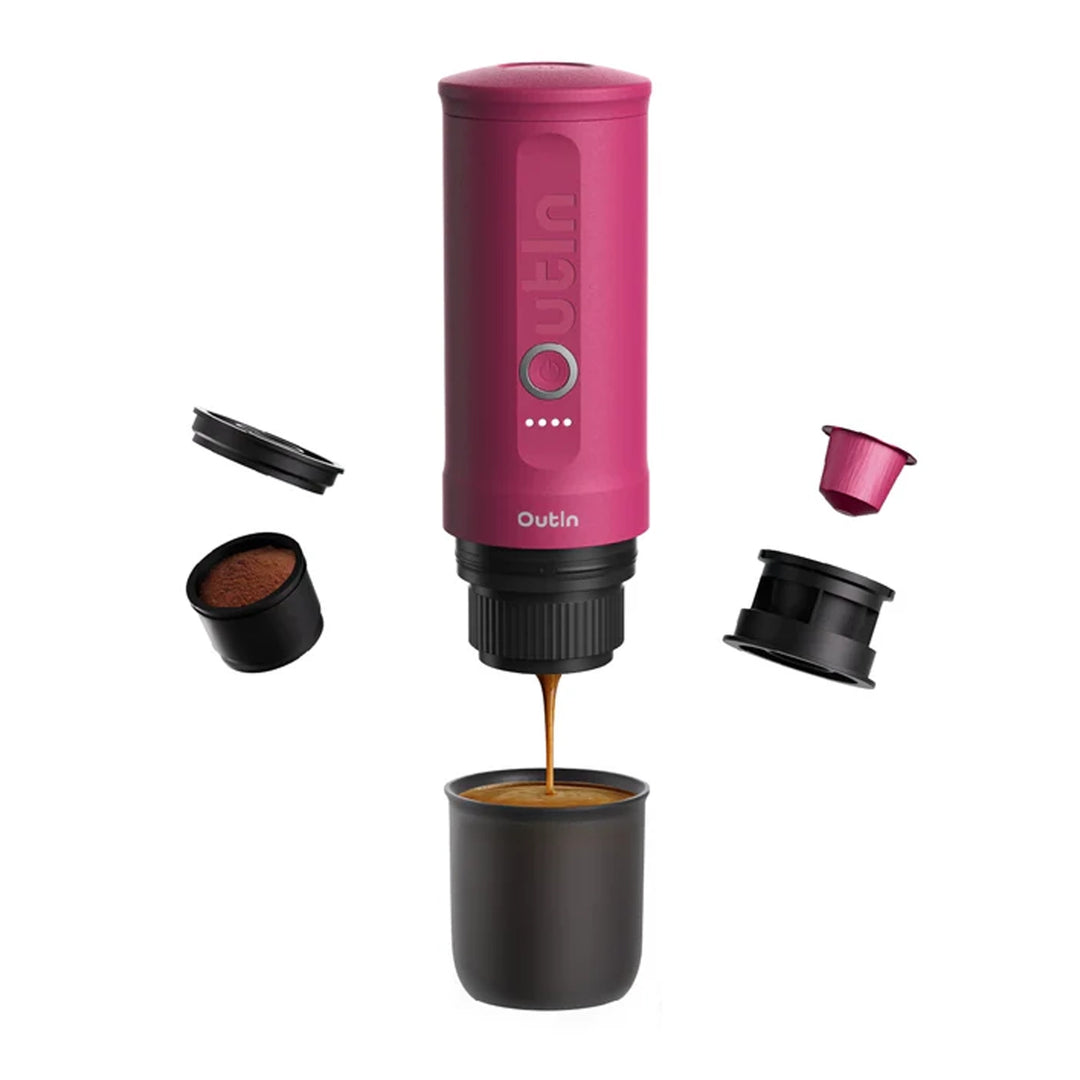 OutIn Nano Portable Electric Espresso Machine, Crimson Red