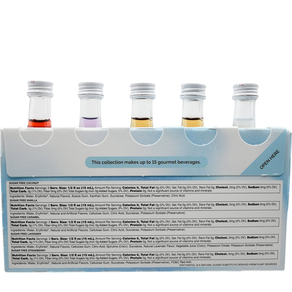 Monin Mini Sample Collection - Sugar Free Syrup Pack 5 X 50ml