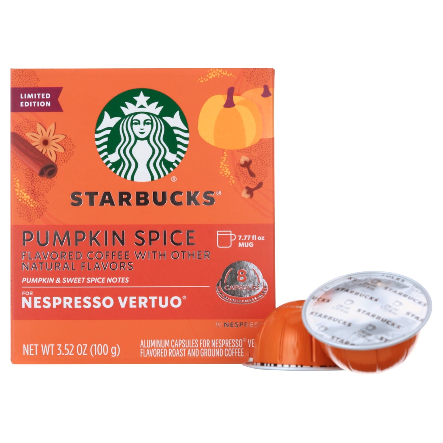Nespresso Vertuo Starbucks A Limited Edition - Long Coffee - Pumpkin Spice 230ml 8 CT