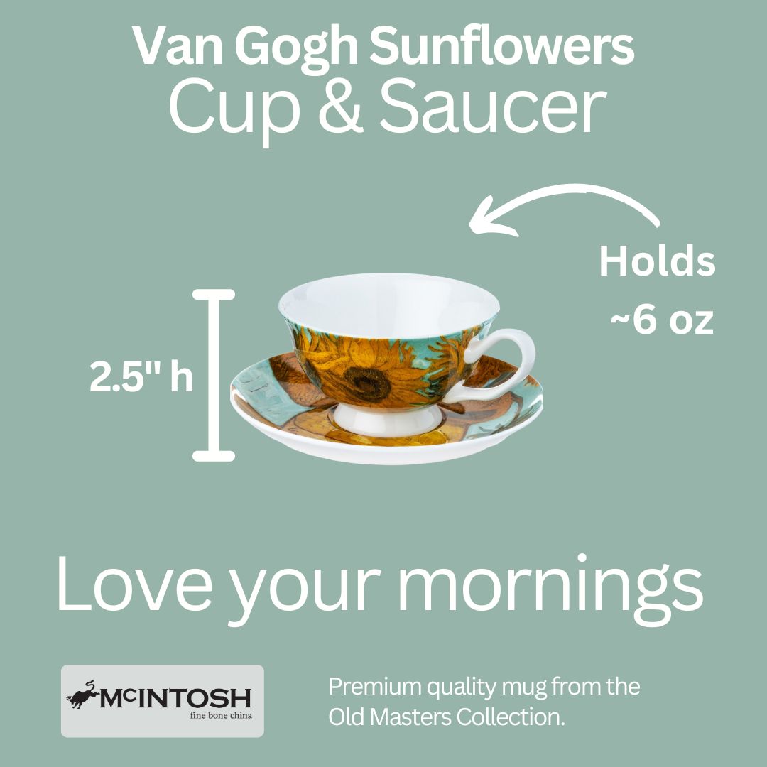 Mcintosh Teacup & Saucer - Van Gogh - Sunflowers