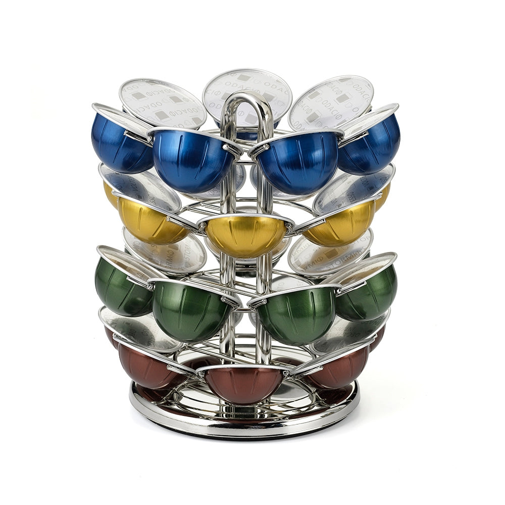 Nifty Solutions 28 Count Nespresso Vertuo Capsule Carousel, Chrome