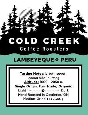 Cold Creek WB Single Origin Peru-Lambayeque 1LB (454g)