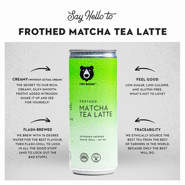 Two Bear Frothed Oat Latte - Matcha Tea  207ml