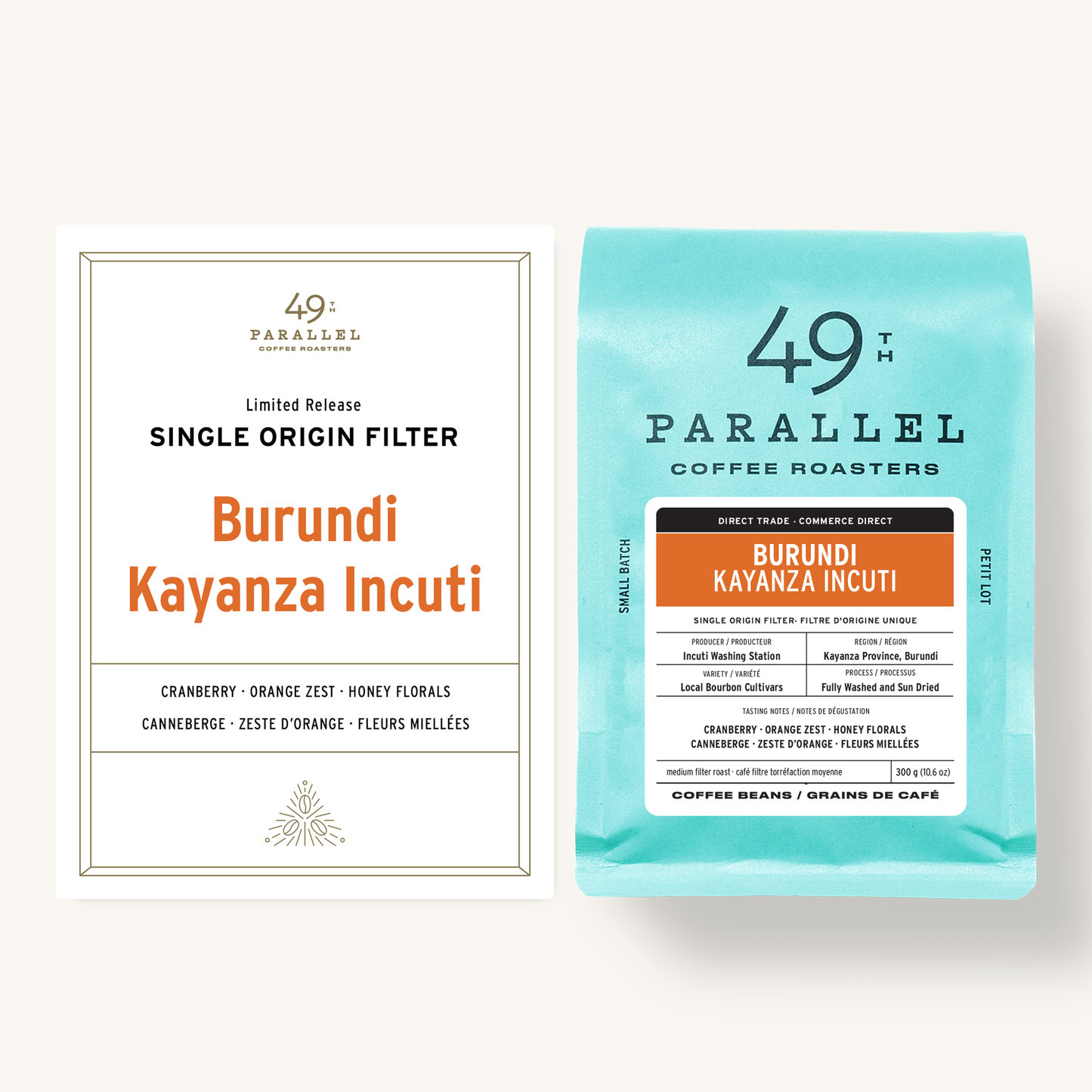 49th Parallel WB Single Origin Burundi Kayanza Incuti 10.6oz (300g)