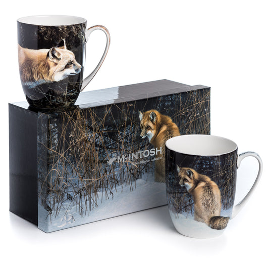 McIntosh 2 Mug Set - Robert Bateman - Foxes