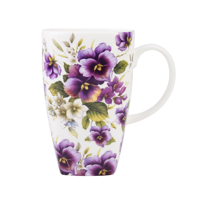 Mcintosh Grande Mug - Chintz - Purple Pansies