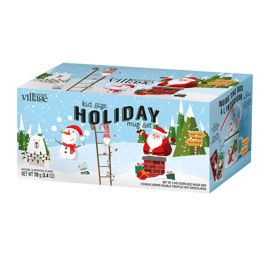 Gourmet Du Village - 2 Mug Set - Whimsical - Holiday (Santa & Gnome) - Kid Sized