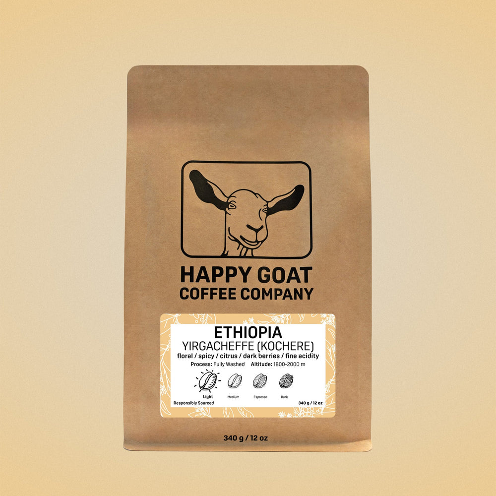 Happy Goat Coffee Company WB Ethiopia Yirgacheffe 12oz (340g)