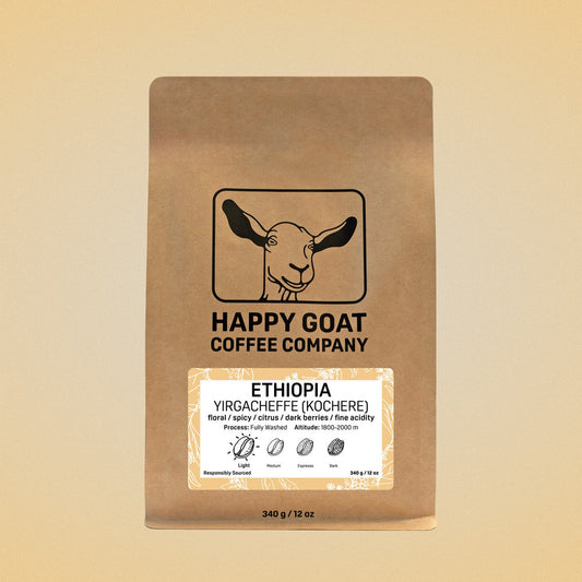 Happy Goat Coffee Company WB Ethiopia Yirgacheffe 12oz (340g)