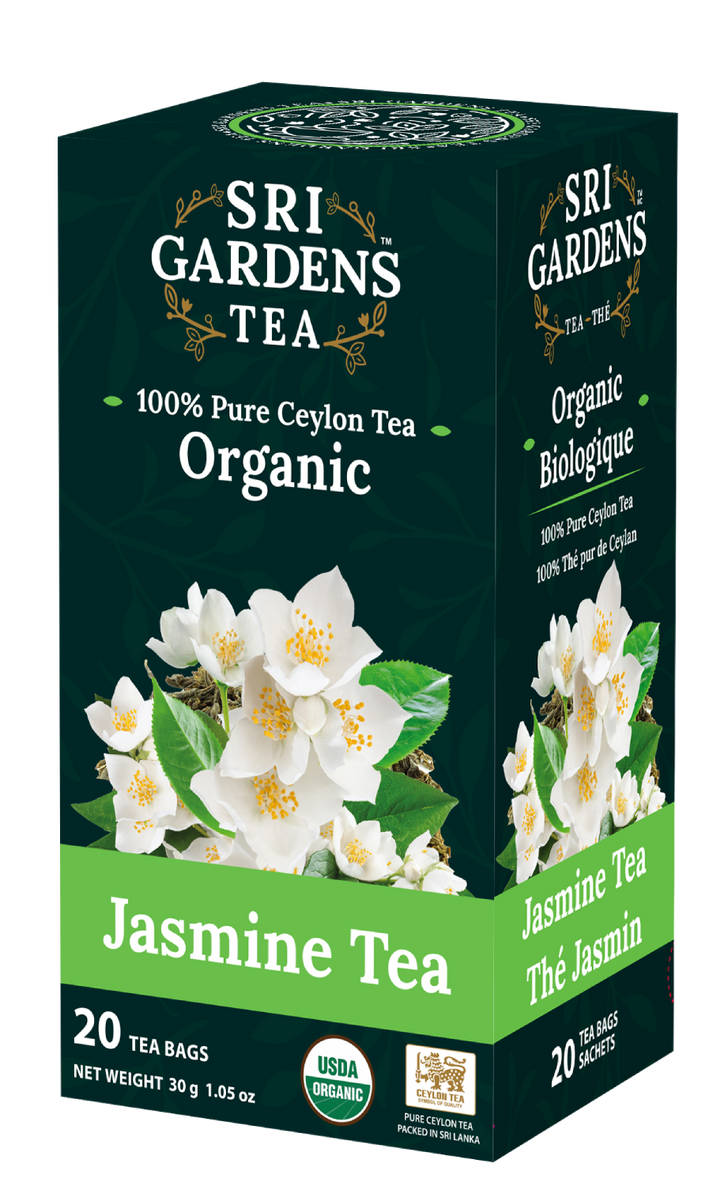 Sri Gardens Organic Jasmine 100% Pure Ceylon Tea 20 CT