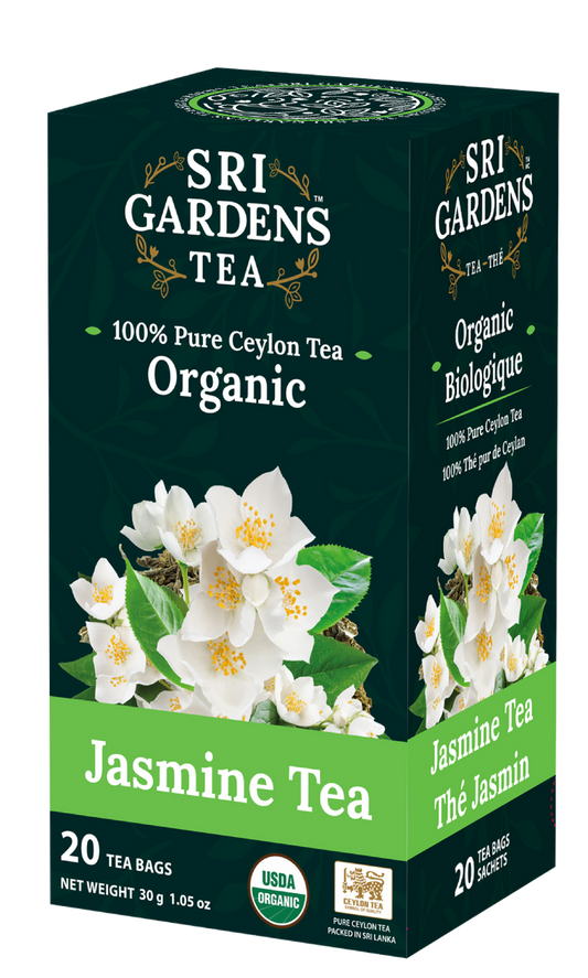Sri Gardens Organic Jasmine 100% Pure Ceylon Tea 20 CT