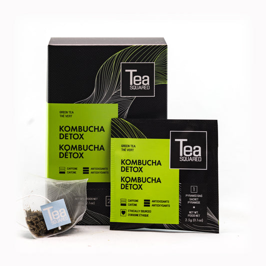 Tea Squared Pyramid Teabags - Green - Kombucha Detox 15 CT