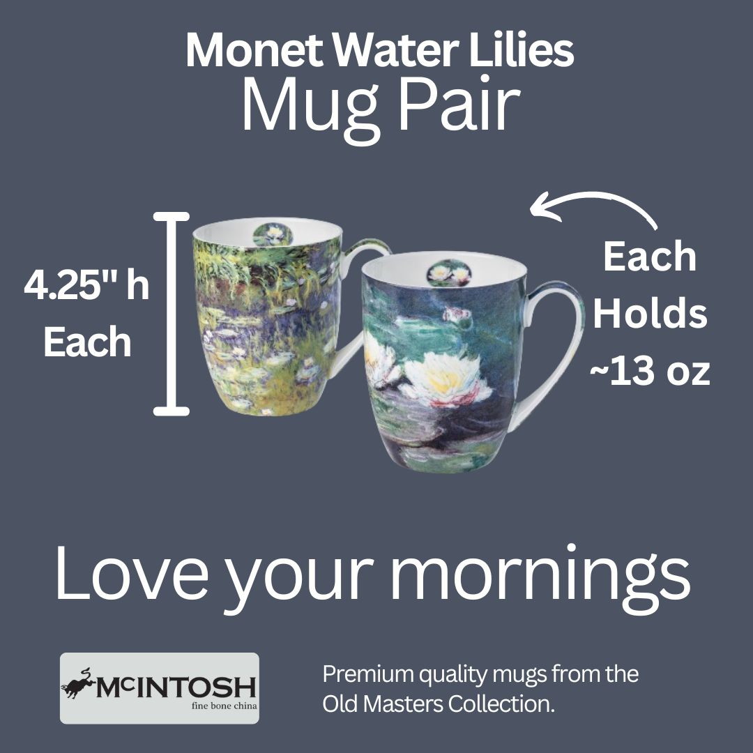 McIntosh 2 Mug Set - Monet - Water Lilies