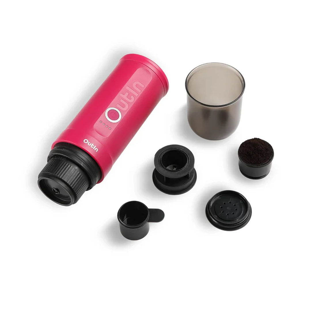 OutIn Nano Portable Electric Espresso Machine, Crimson Red