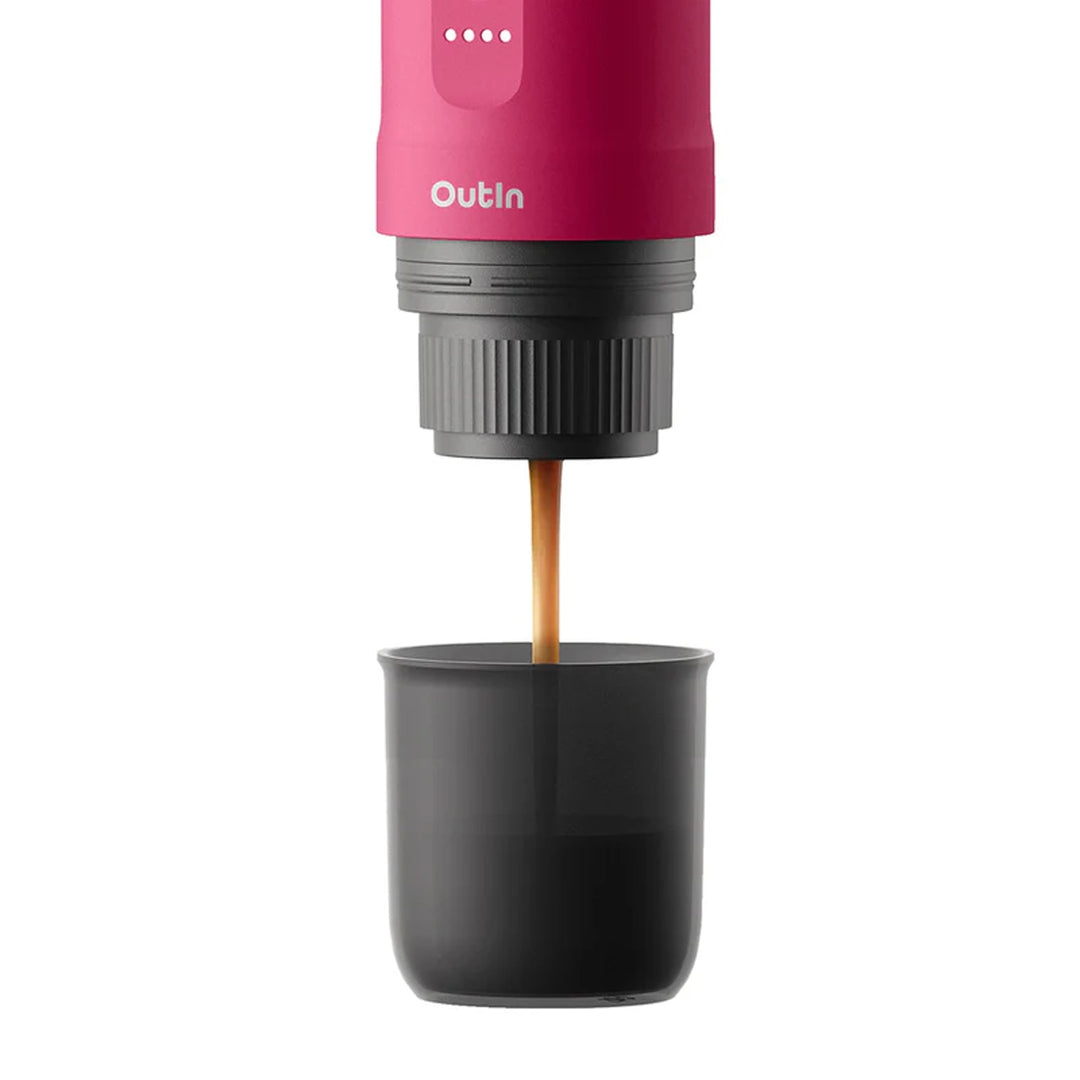 OutIn Nano Portable Electric Espresso Machine, Crimson Red