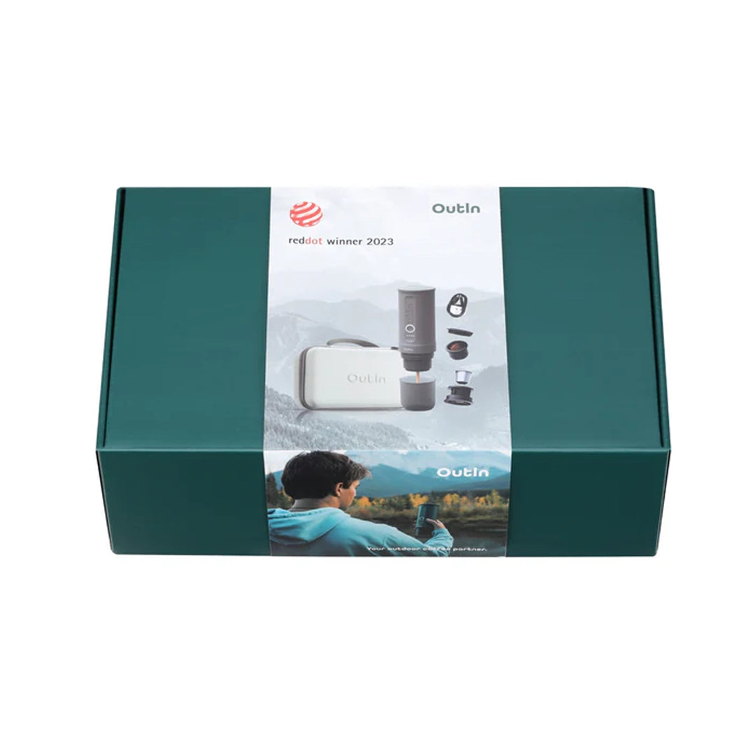 OutIn Nano Portable Electric Espresso Machine Travel Kit, Forest Green