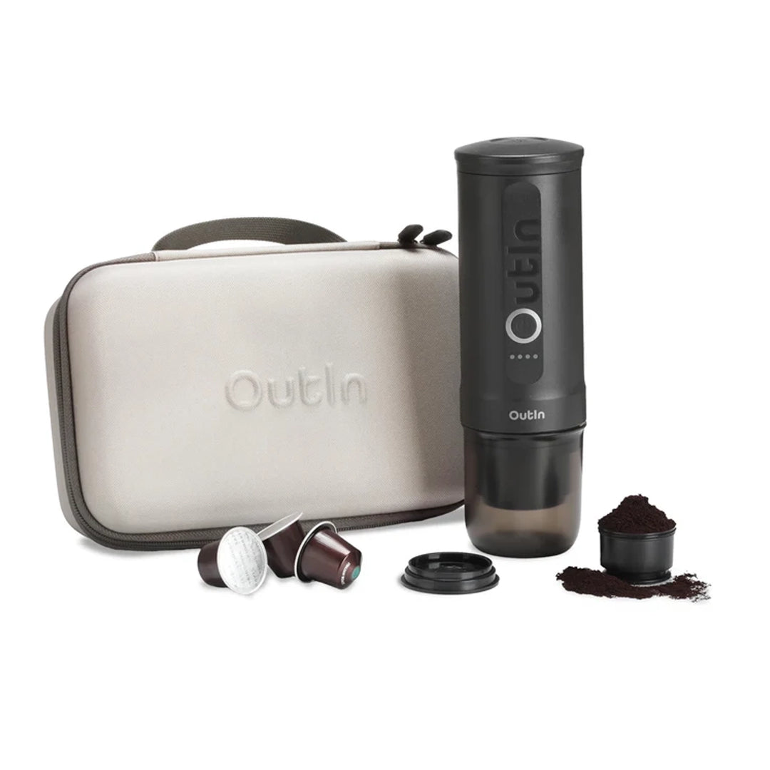 OutIn Nano Portable Electric Espresso Machine Travel Kit, Space Grey