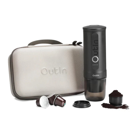 OutIn Nano Portable Electric Espresso Machine Travel Kit, Space Grey