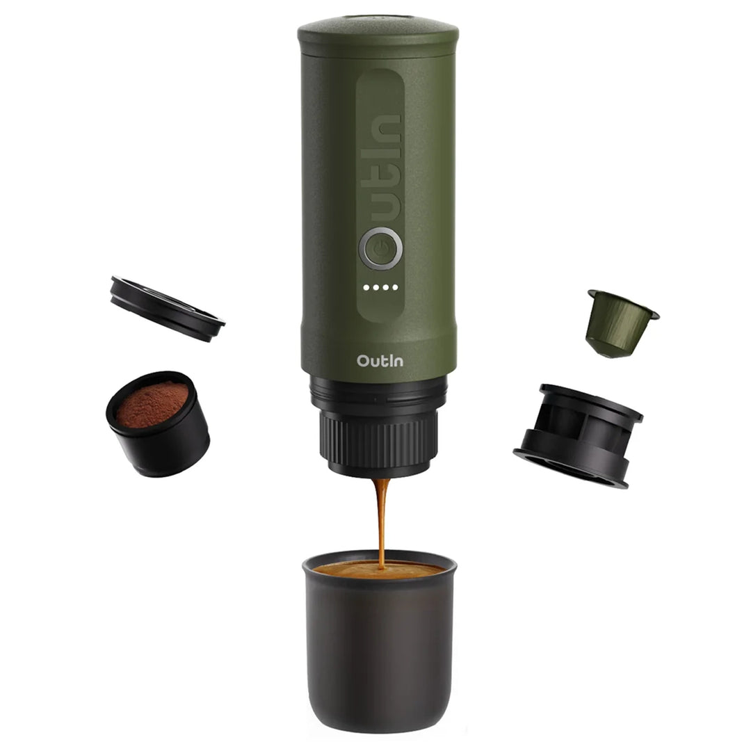 OutIn Nano Portable Electric Espresso Machine, Forest Green
