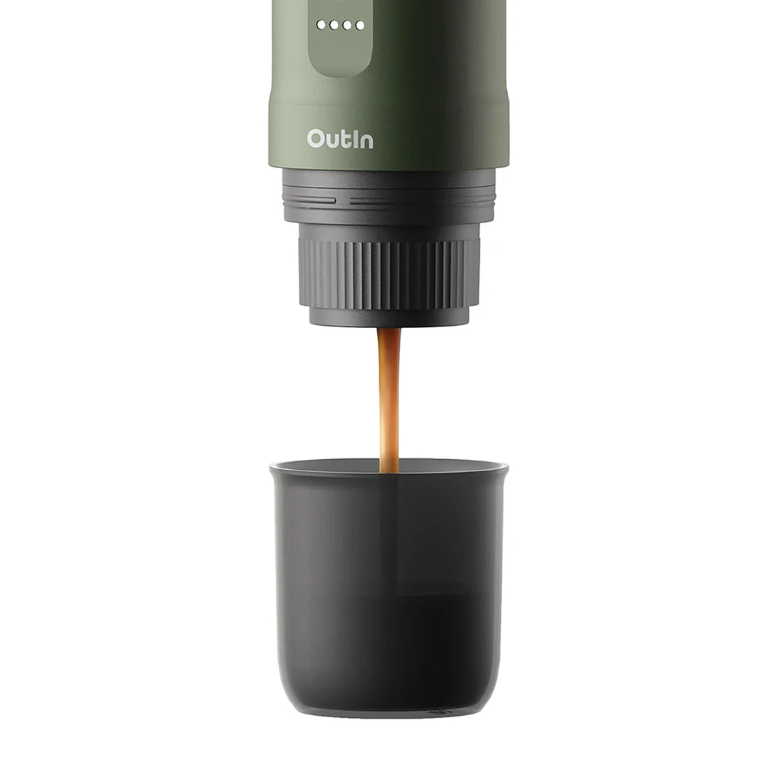 OutIn Nano Portable Electric Espresso Machine, Forest Green