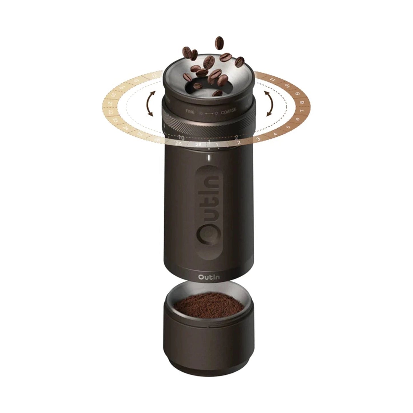 Outin Fino Portable Electric Grinder, Tundra Brown
