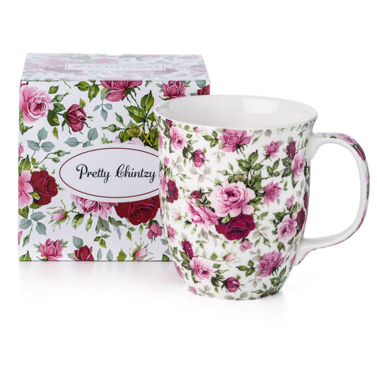 McIntosh Java Mug - Pretty Chintzy - Red & Pink Roses