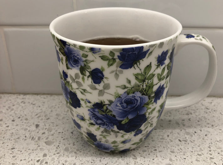 McIntosh Java Mug - Pretty Chintzy - Dark Blue Roses