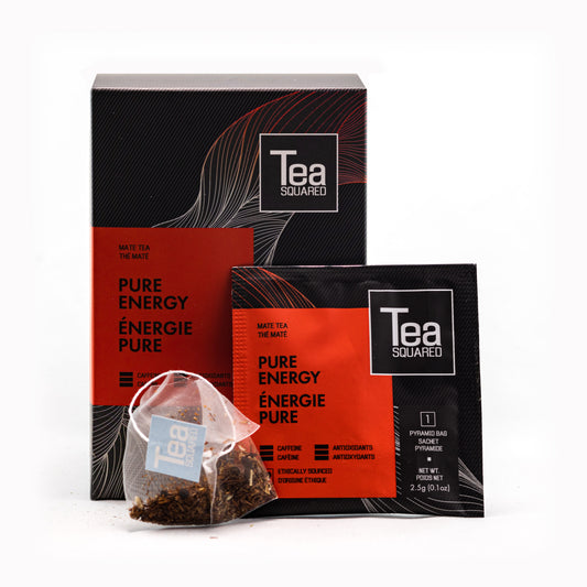 Tea Squared Pyramid Teabags - Yerba Mate - Pure Energy 15 CT