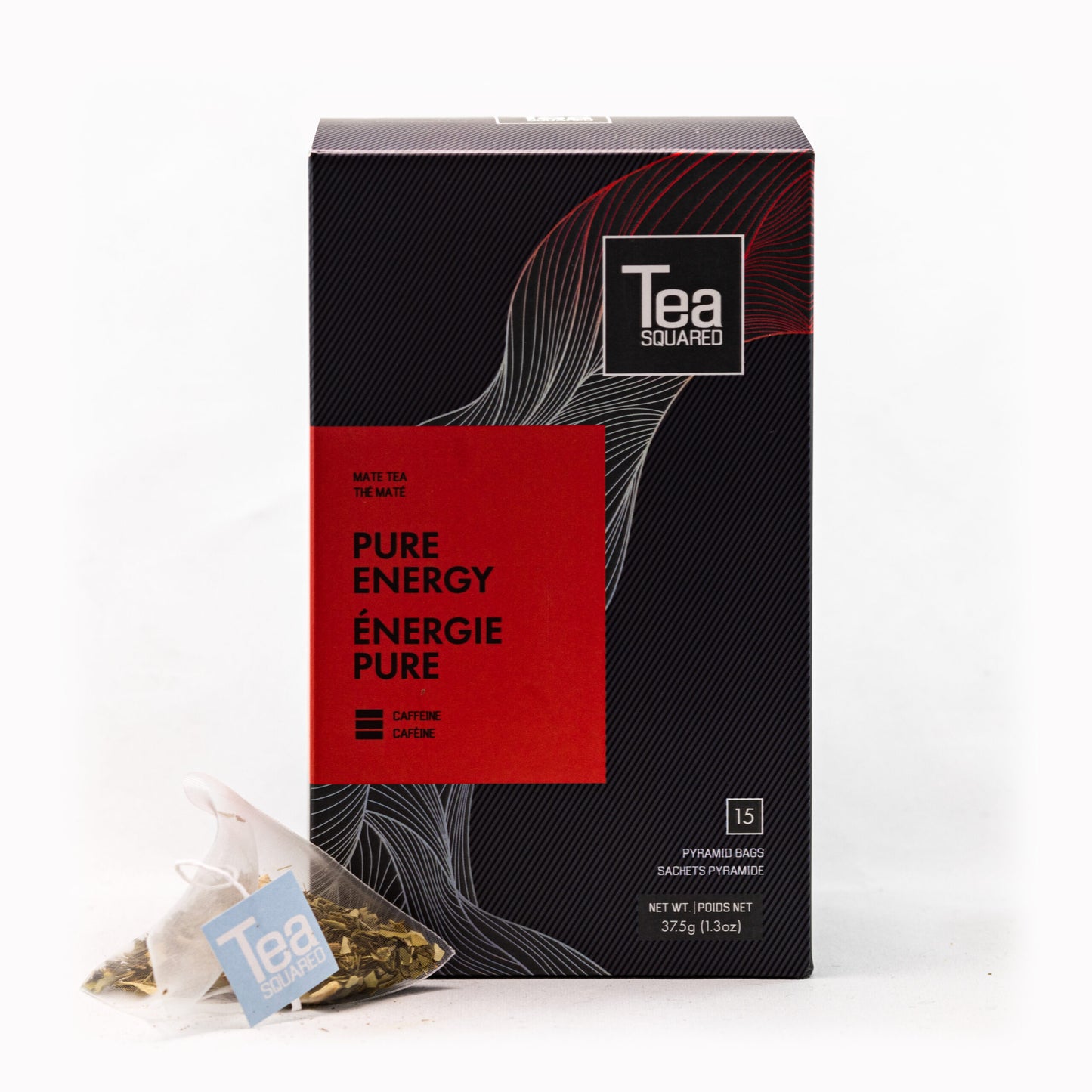 Tea Squared Pyramid Teabags - Yerba Mate - Pure Energy 15 CT