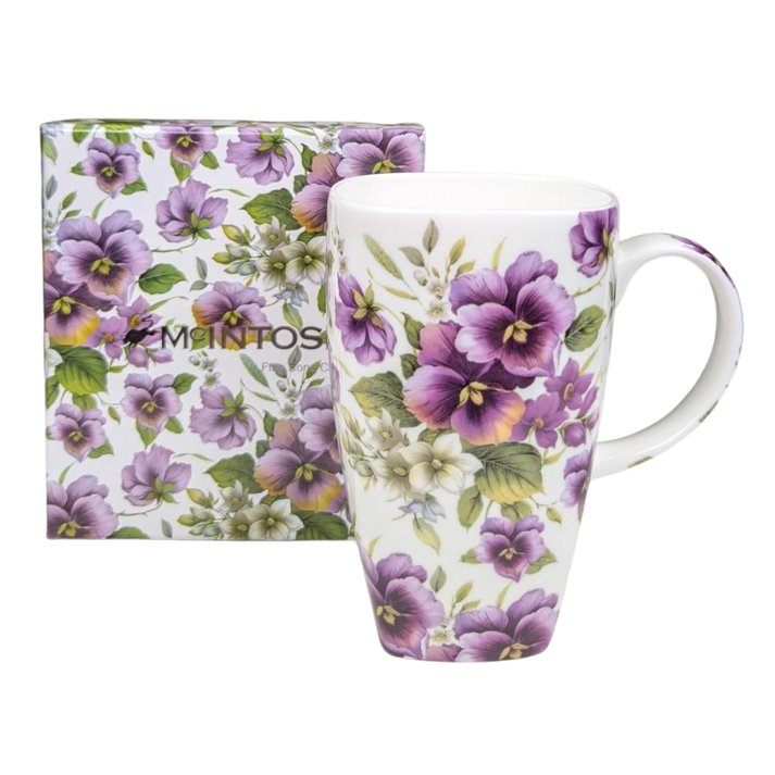 Mcintosh Grande Mug - Chintz - Purple Pansies