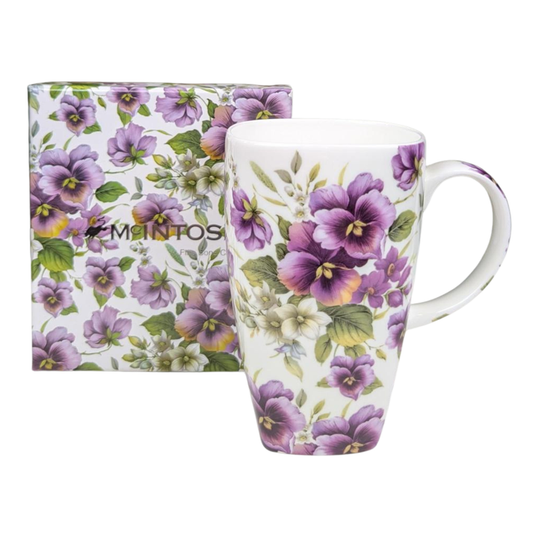 Mcintosh Grande Mug - Chintz - Purple Pansies