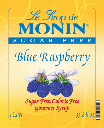 Monin Sugar Free Syrup Blue Raspberry 1L