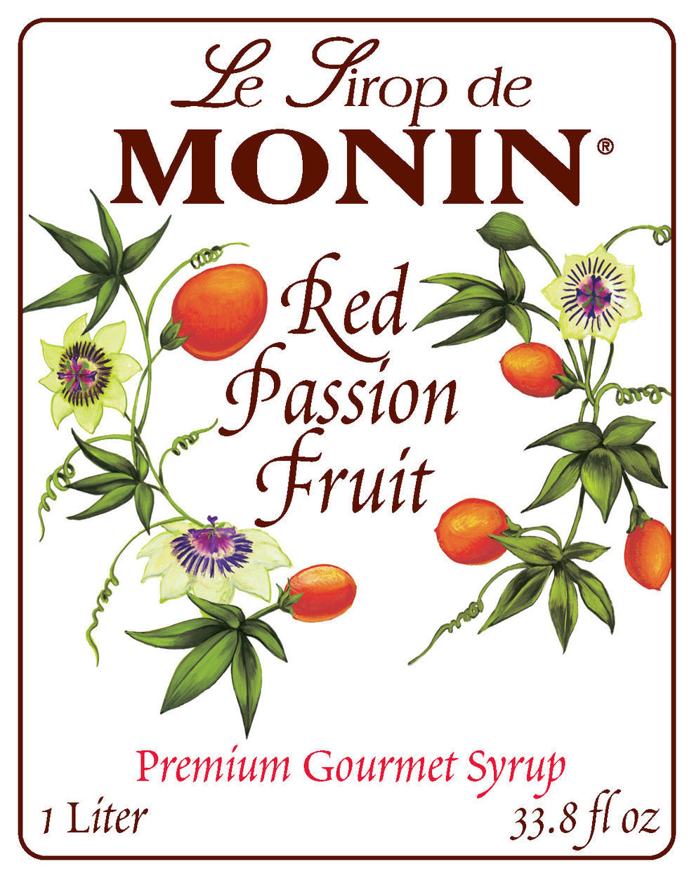 Monin Syrup Red Passion Fruit 1L
