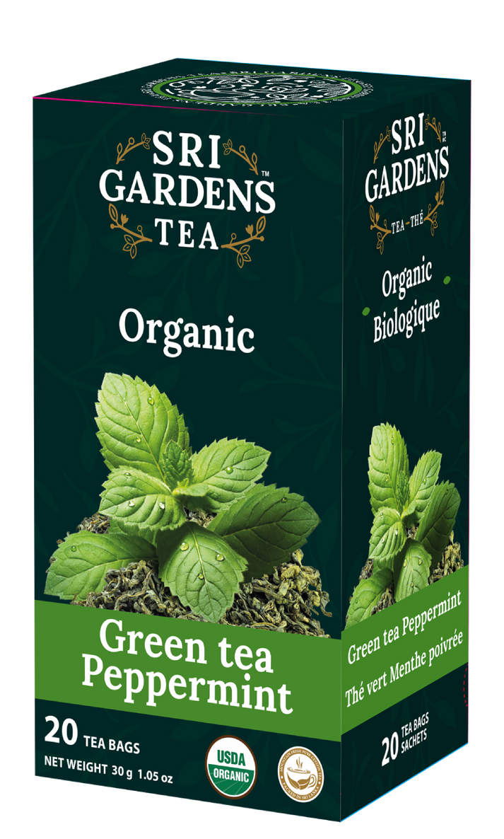 Sri Gardens Organic Green Tea & Peppermint 20 CT