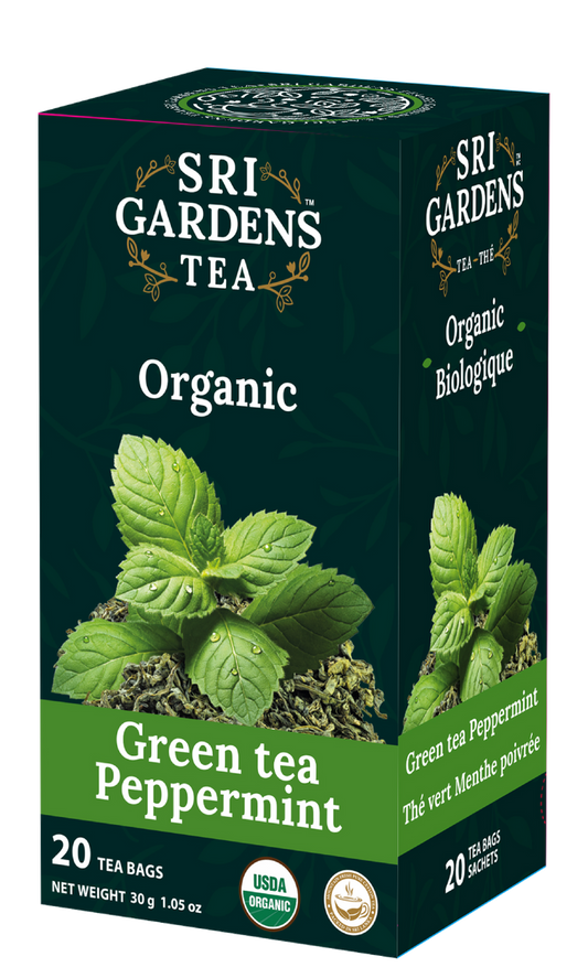 Sri Gardens Organic Green Tea & Peppermint 20 CT