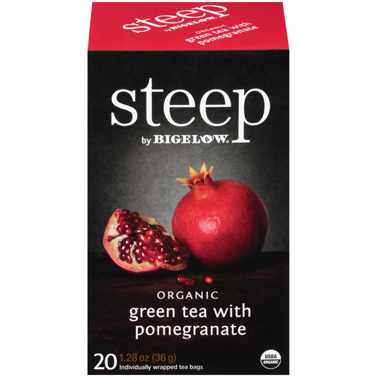 Bigelow Steep Organic Green Tea with Pomegranate 20 CT