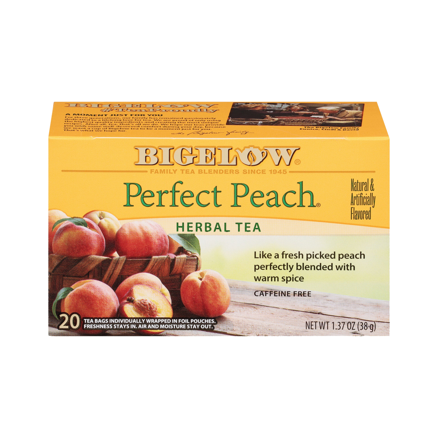 Bigelow Tea Perfect Peach Herbal Tea 20 CT