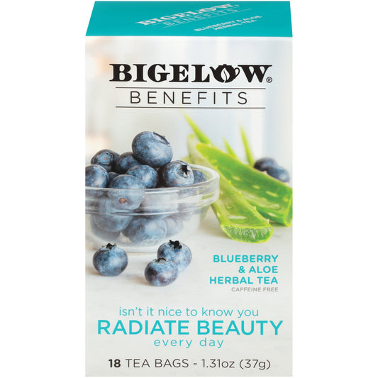 Bigelow Benefits Radiate Beauty (Blueberry and Aloe) Herbal Tea 18 CT